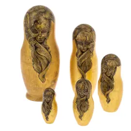 Matryoshka doll for 5 places "Golden mask" (28 cm)