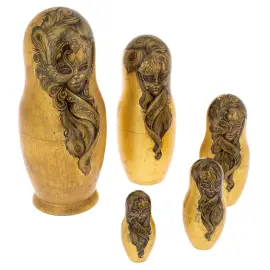 Matryoshka doll for 5 places "Golden mask" (28 cm)