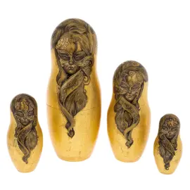 Matryoshka doll for 5 places "Golden mask" (28 cm)