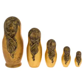 Matryoshka doll for 5 places "Golden mask" (28 cm)