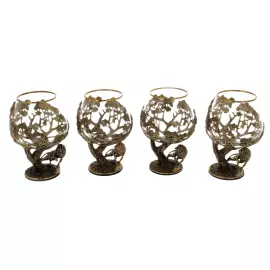 Набор для коньяка "Лев ROYAL" на 4 персоны и 4 лафитника "Лев"