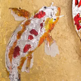 Авторское декоративное панно "Кои"