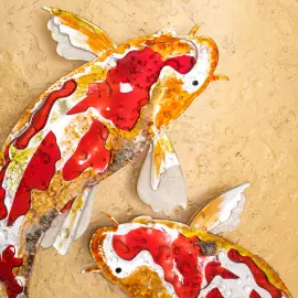 Авторское декоративное панно "Кои"