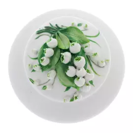 Шкатулка "Горошина" с ландышем, малая, в подарочной коробке