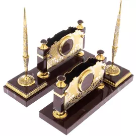 Настольный набор руководителя из яшмы "Орёл"