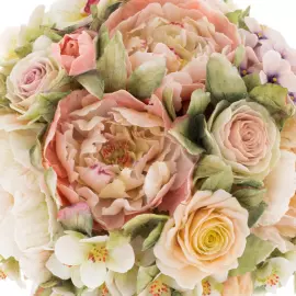 Сувенир из фарфора "Корзина с цветами" вертикальная, большая