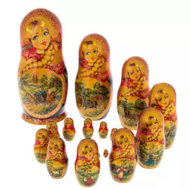 Матрешка на 20 мест "Летняя тройка" 35 см