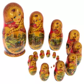 Матрешка на 20 мест "Летняя тройка" 35 см