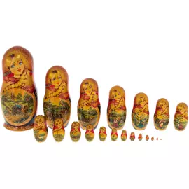 Матрешка на 20 мест "Летняя тройка" 35 см