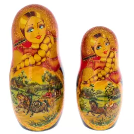 Матрешка на 20 мест "Летняя тройка" 35 см