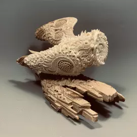 Высокохудожественная скульптура "Сипуха" из бивня мамонта