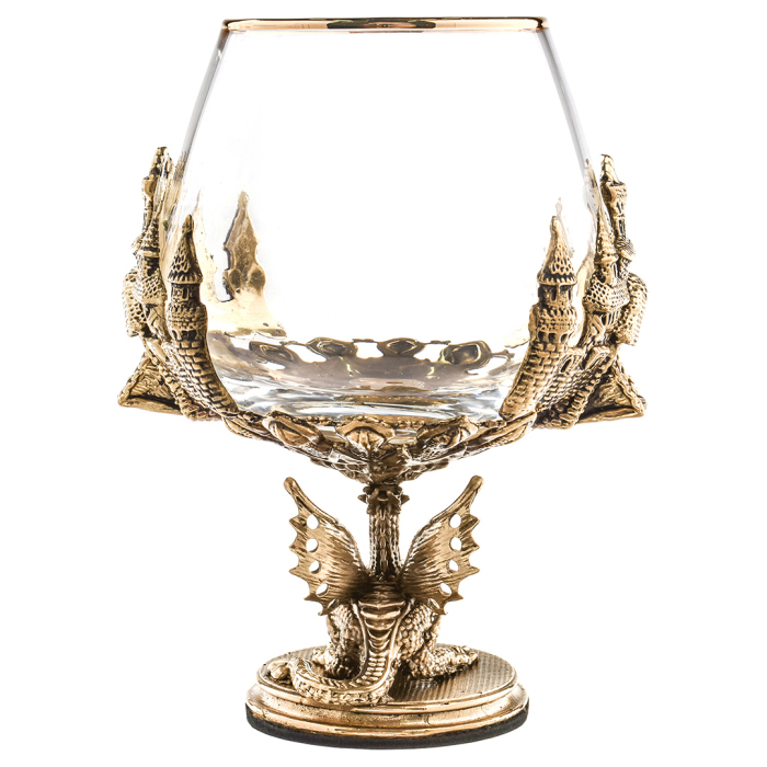 Cognac set "Dragon on a ball" for 4 people and 6 Dragon shifter stacks in a wooden box