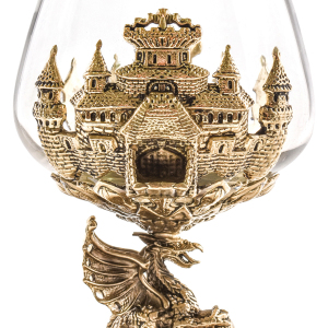 Cognac set "Dragon on a ball" for 4 people and 6 Dragon shifter stacks in a wooden box