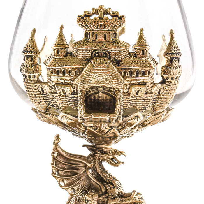 Cognac set "Dragon on a ball" for 4 people and 6 Dragon shifter stacks in a wooden box