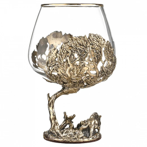 A set of glasses for cognac "Kaban" for 2 persons, in a wooden box