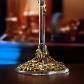 Champagne set "Swans" for 2 persons, in a wooden box