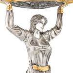 Fruit vase made of silver "Red maiden"