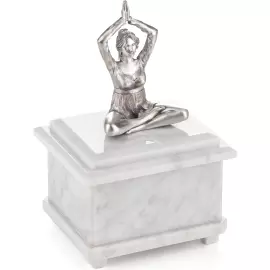 Шкатулка из мрамора и серебра "Йога"