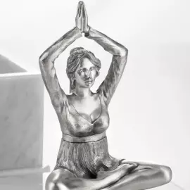 Шкатулка из мрамора и серебра "Йога"
