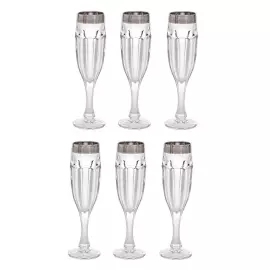 Set of 6 champagne glasses "Line"