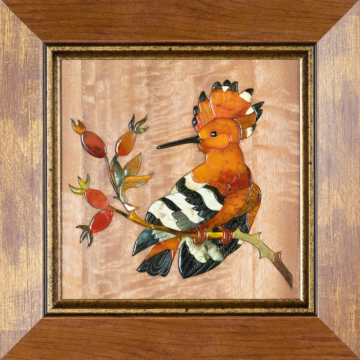 Panel of amber "Hoopoe"