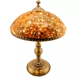 Настольная лампа с абажуром из янтаря "Мозаика"