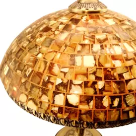 Настольная лампа с абажуром из янтаря "Мозаика"