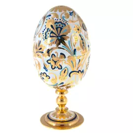 Easter egg "Glasses" white, Zlatoust