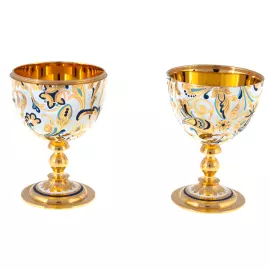 Easter egg "Glasses" white, Zlatoust