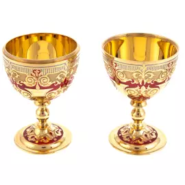 Easter egg "Glasses" red, Zlatoust