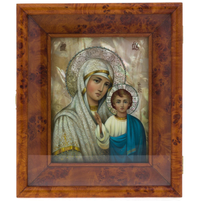Wedding icon "Savior" with stained glass enamels