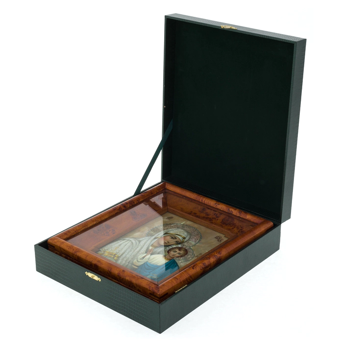 Wedding icon "Savior" with stained glass enamels
