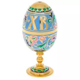 Яйцо пасхальное "Бокалы" с голубыми эмалями