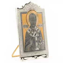Серебряная икона "Николай Чудотворец"