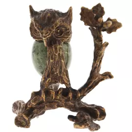 Скульптурная композиция из бронзы "Сова на ветке"