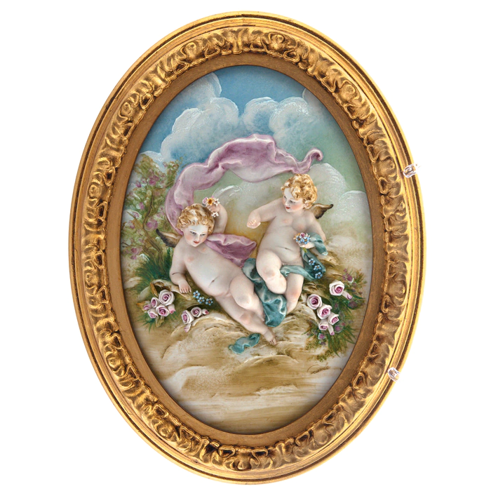 Bas-relief "Angels with roses"
