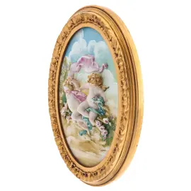 Барельеф "Ангелочки с розами"