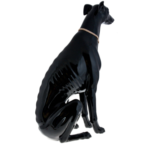 Greyhound statuette, color: black