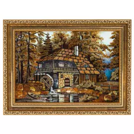 Amber painting "Russian Mill"