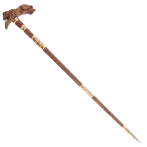 Walking stick with stiletto "Lion" mahogany, Zlatoust