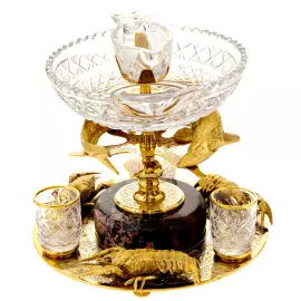 Икорница со стопками "Дары Нептуна" Златоуст