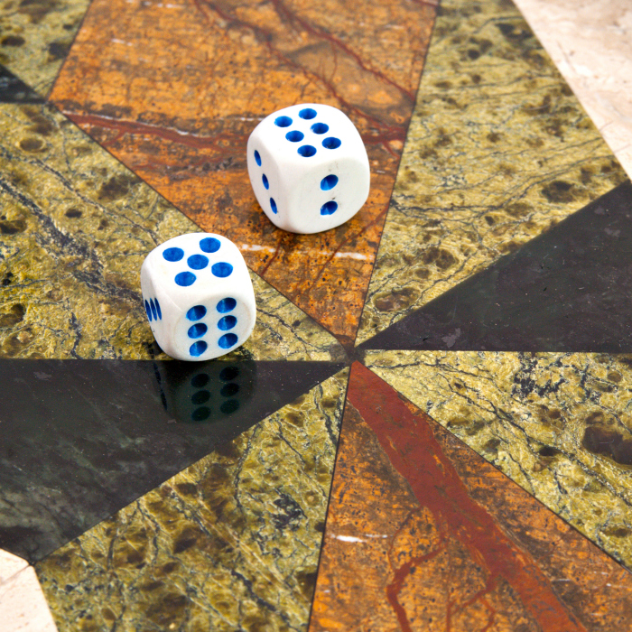 Backgammon made of serpentine, jasper and milk agate "Sultan" Zlatoust