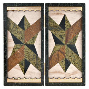 Backgammon made of serpentine, jasper and milk agate "Sultan" Zlatoust