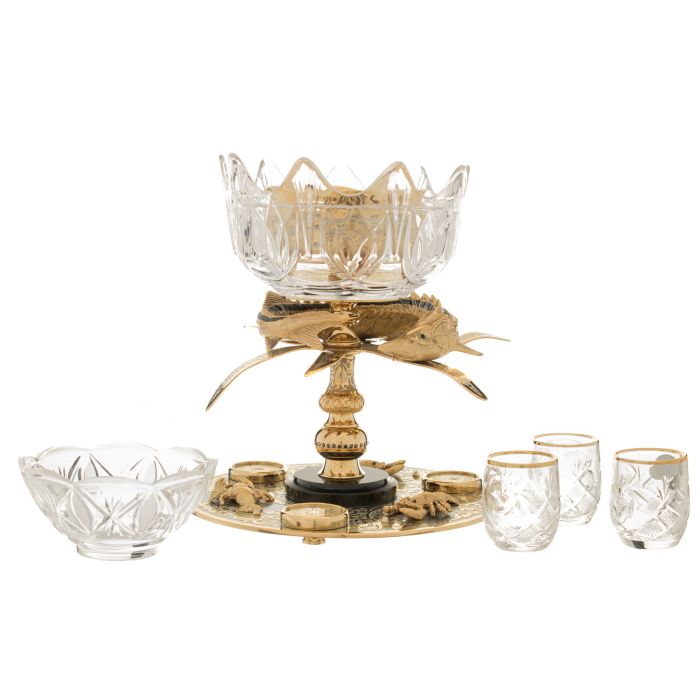 Vodka set with caviar "Royal sturgeon and crayfish" Zlatoust for 3 persons