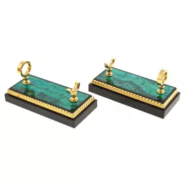 Настольный набор руководителя из малахита "Двуглавый орел" Златоуст