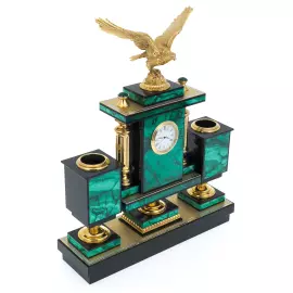 Письменный набор из малахита "Орел"