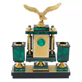 Письменный набор из малахита "Орел"