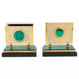 Письменный набор из малахита "Орел"