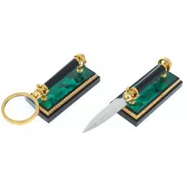 Письменный набор из малахита "Орел"