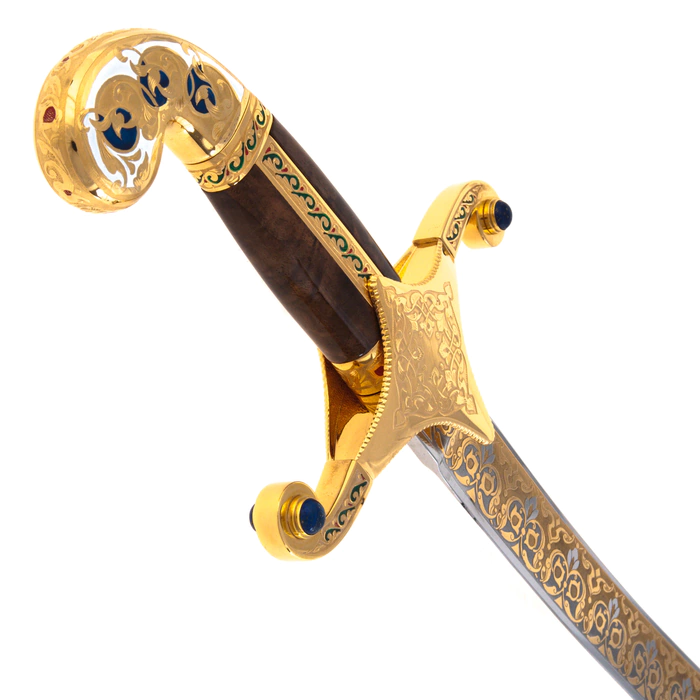 Oriental saber with enamels, Zlatoust